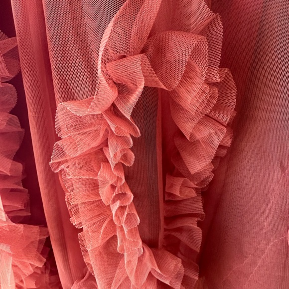 Anthropologie Pink Mauve Felicity Ruffled Tulle Bubble Midi Skirt - Picture 8 of 11